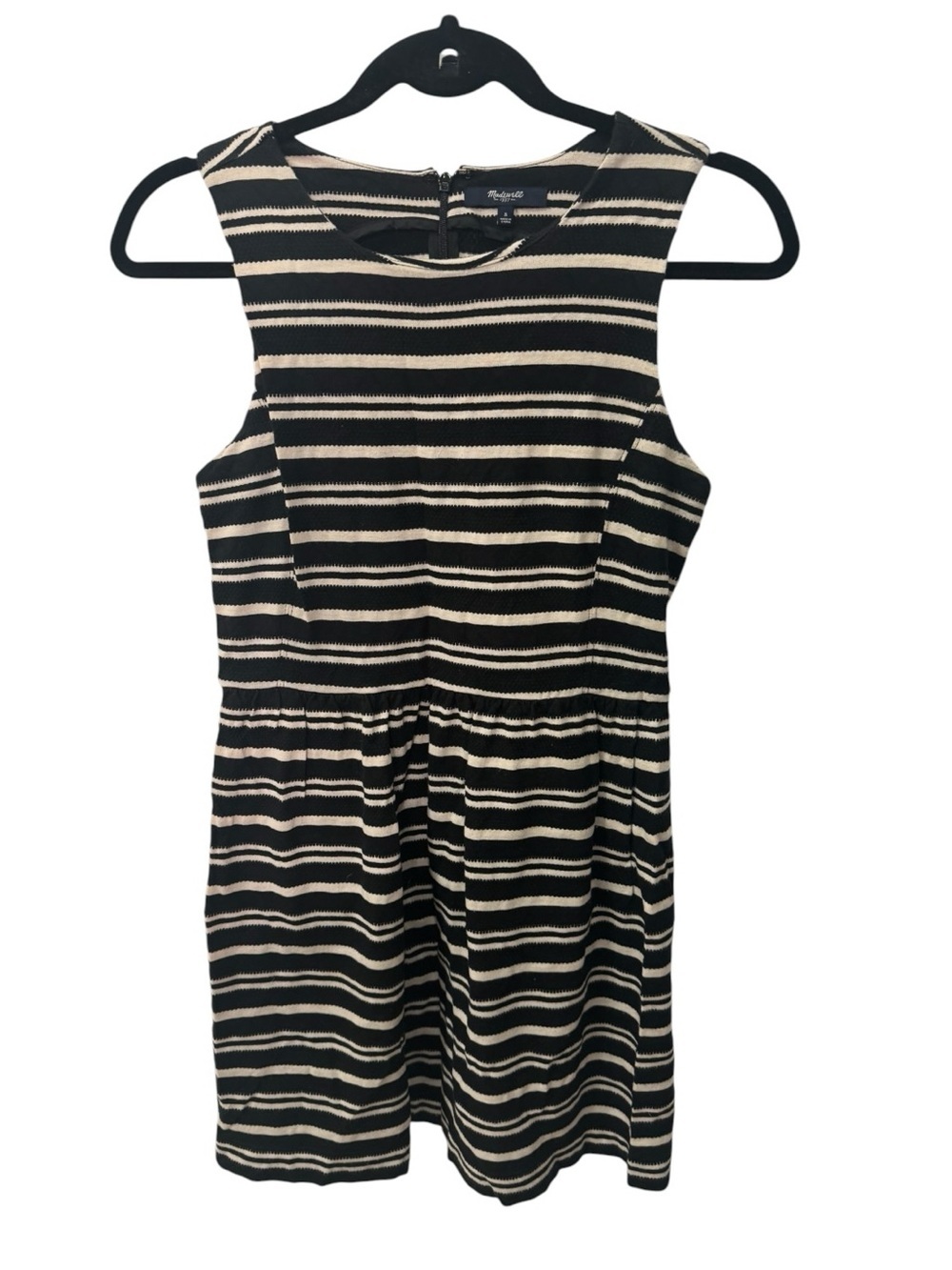 Madewell Afternoon black and white Dress in Textured Stripe size S
